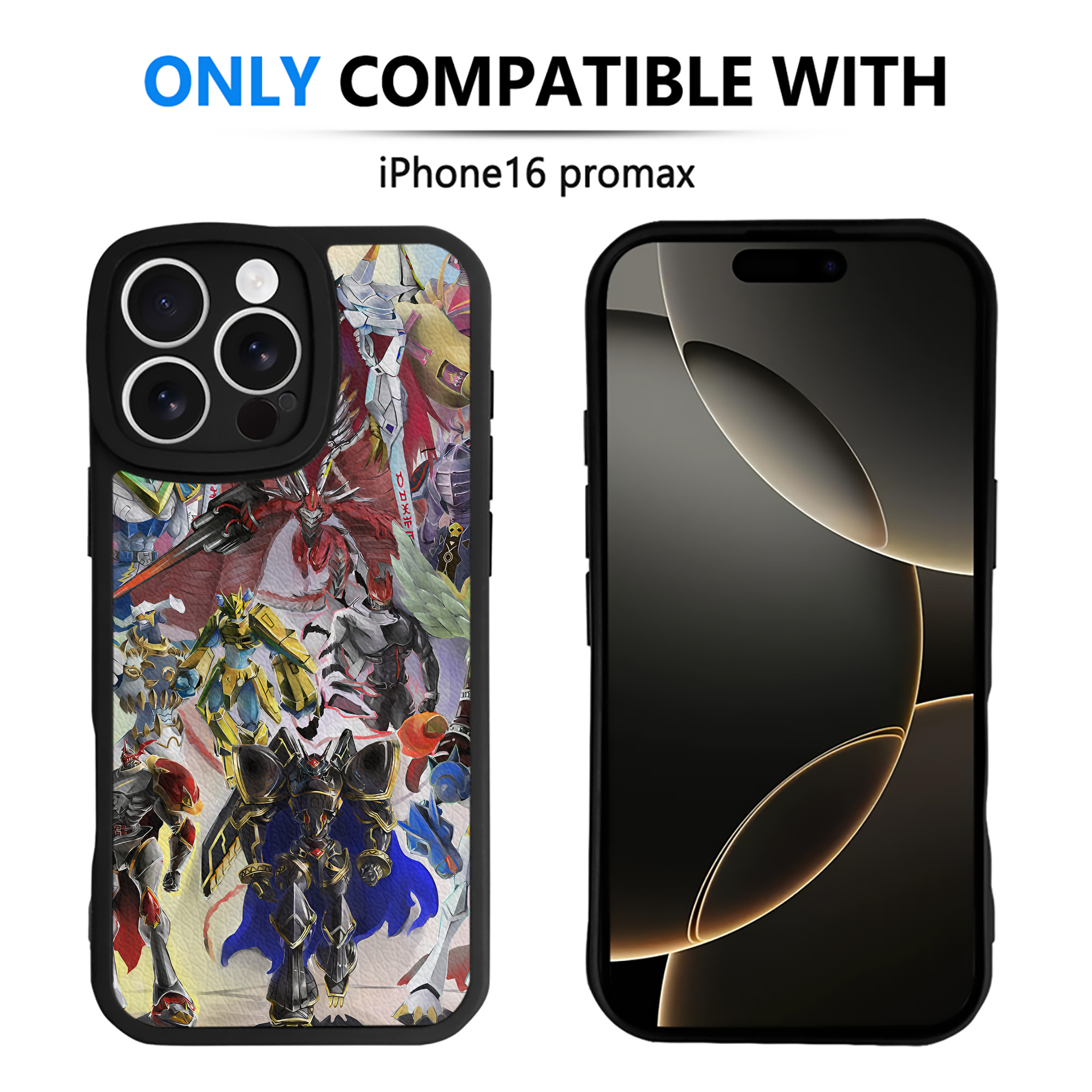 （画像用） Digimon デジタルモンスター/デジモン 【iPhone 16シリーズ対応】シリコンスマホケース（レザー調） 材質：シリコン